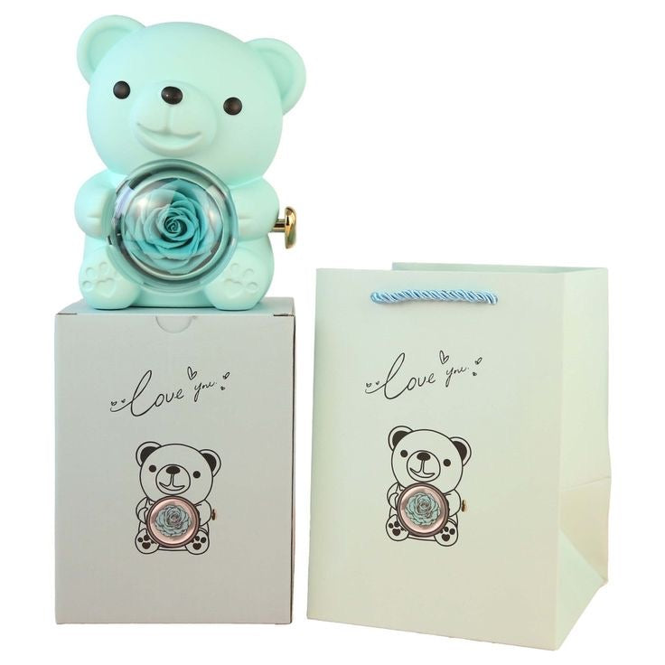 Rotating Rose Teddy Box π