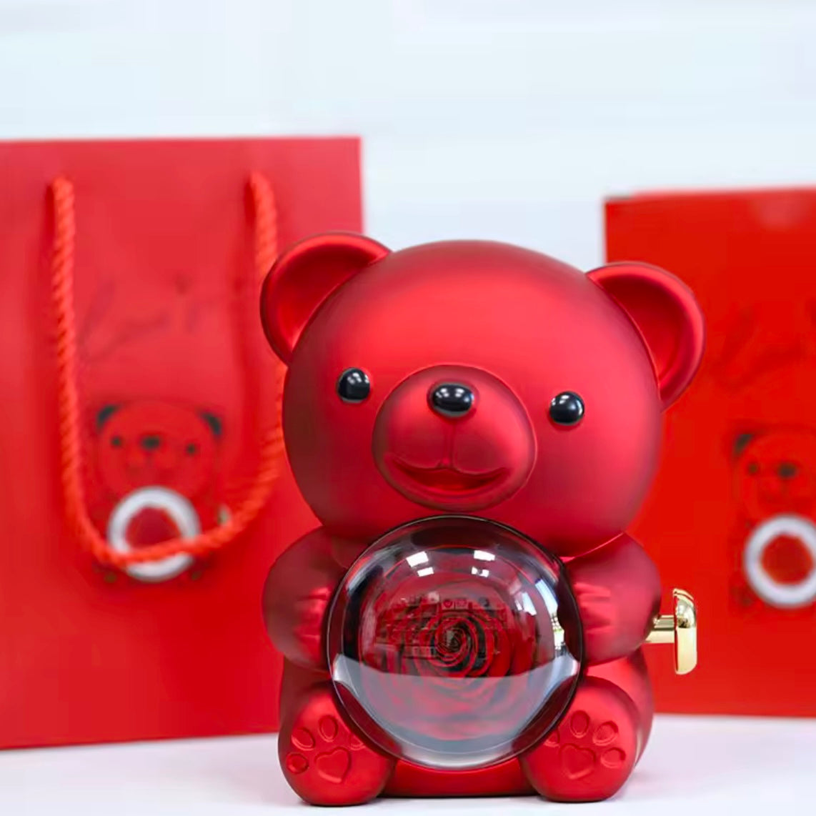 Rotating Rose Teddy Box π