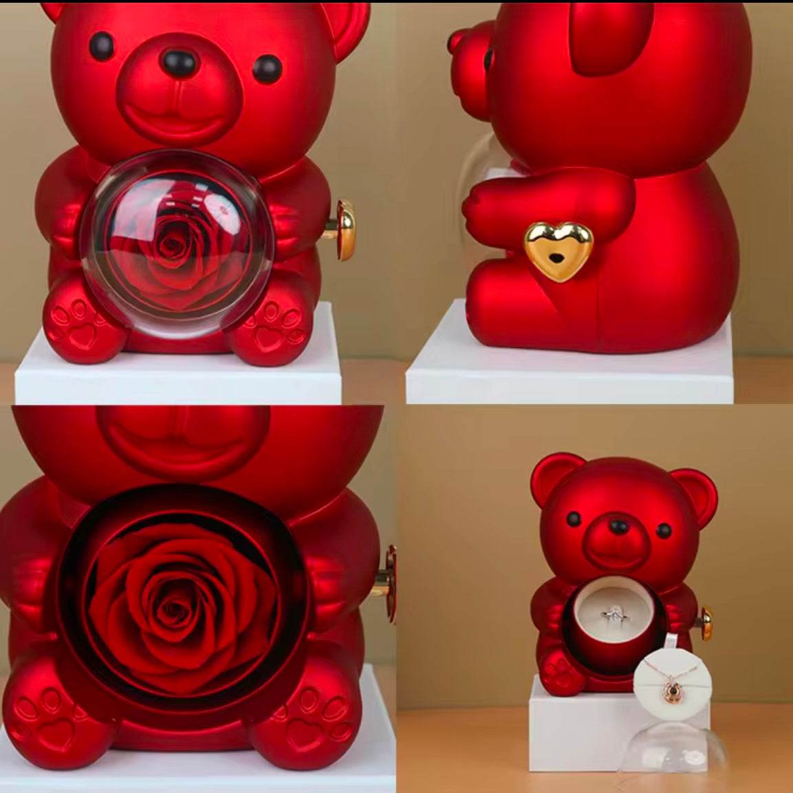 Rotating Rose Teddy Box π