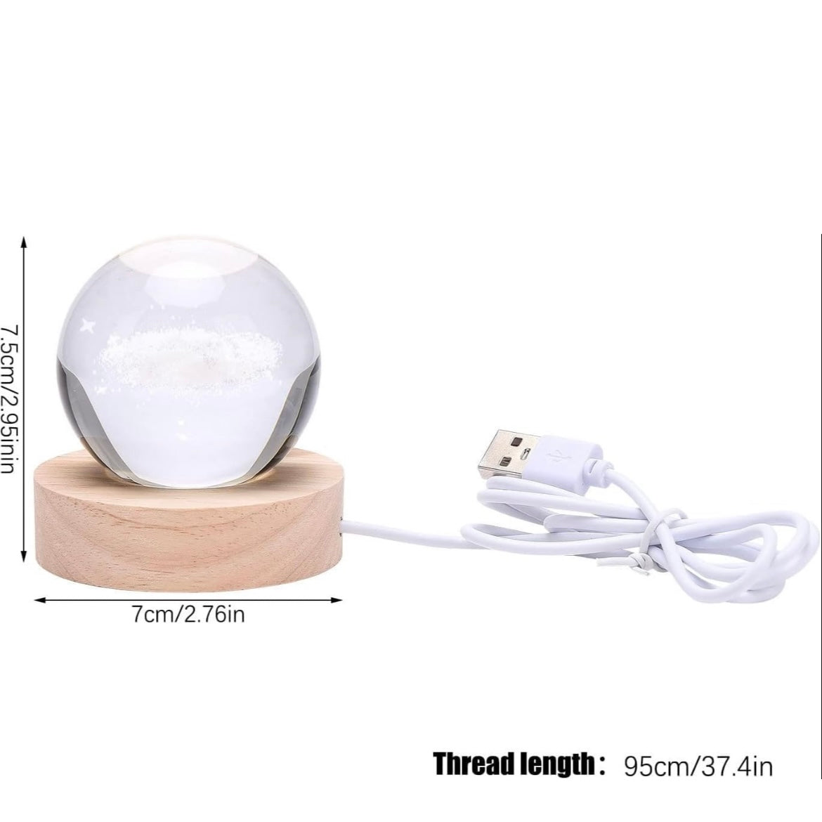 3D Galaxy Crystal Ball Night Lamp