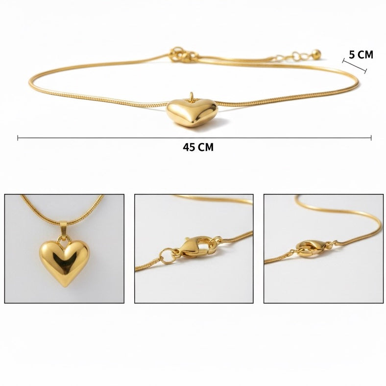 Anti tarnished ❤️Heart Chain .