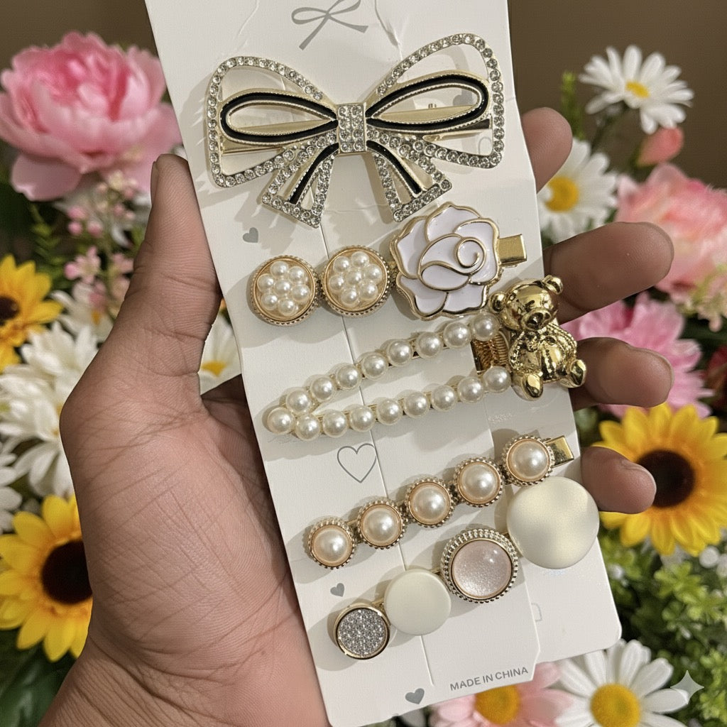 5 Cute Hairclips Set |