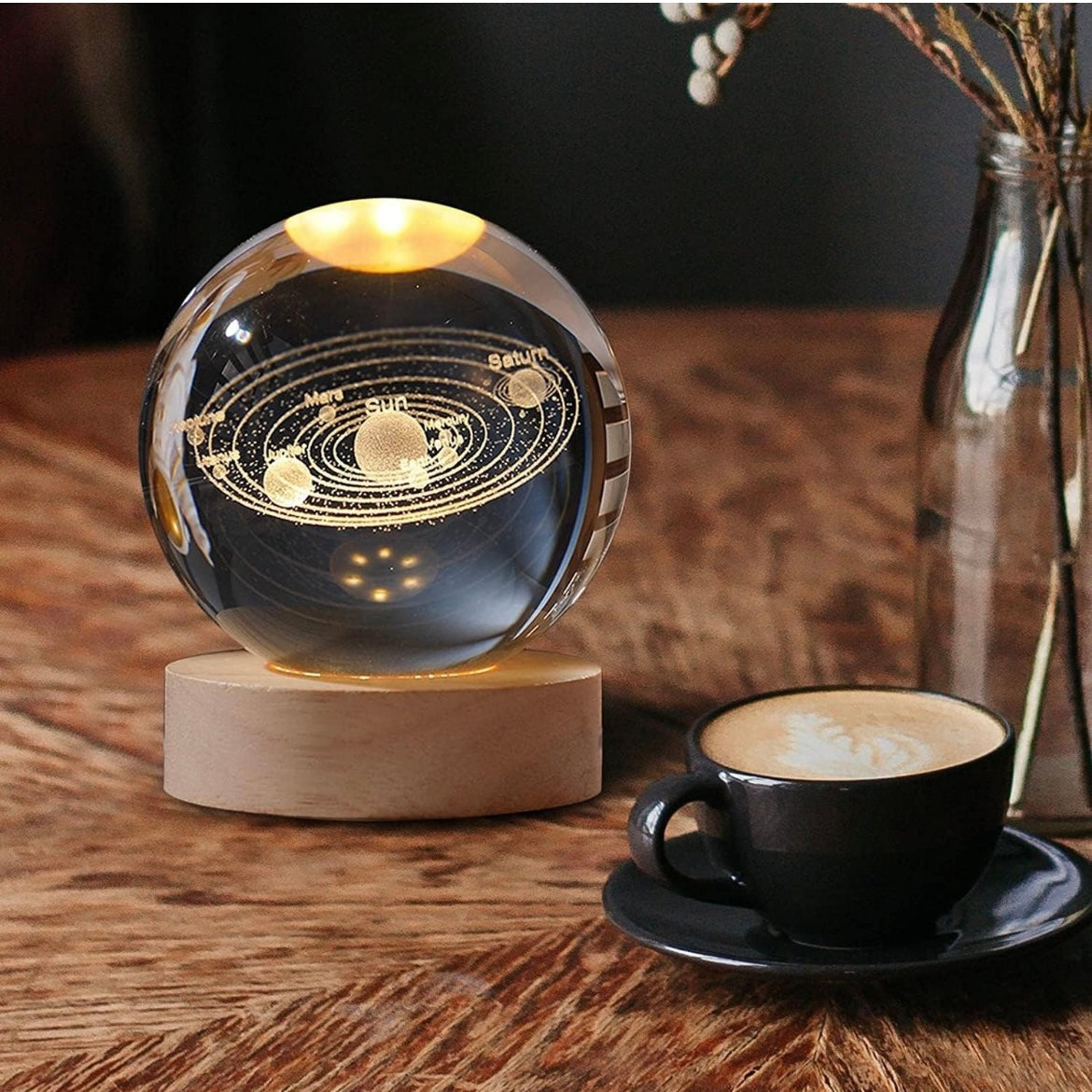 3D Galaxy Crystal Ball Night Lamp
