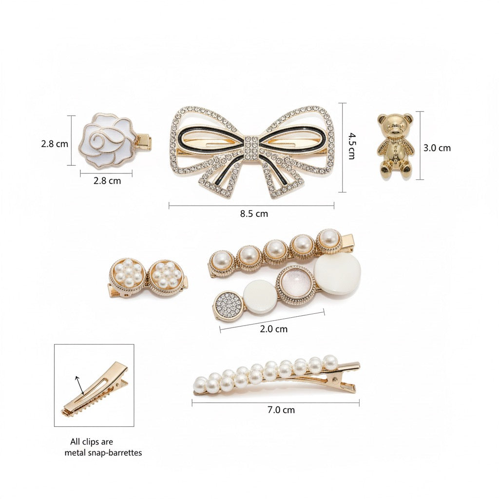 5 Cute Hairclips Set |