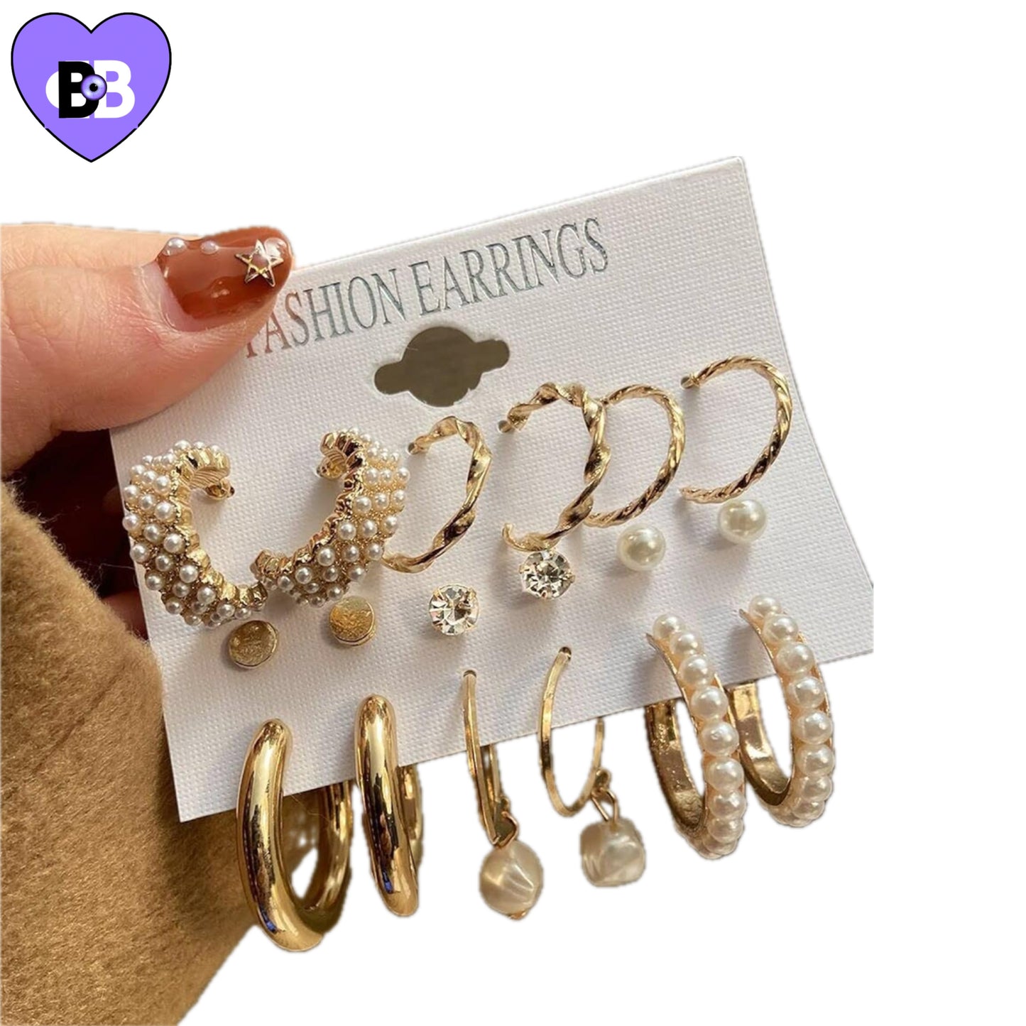 Pearl Earring Set Of 9 Pcs |